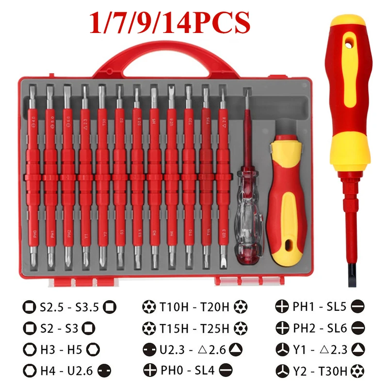 Insulated Screwdriver Set Precision Magnetic Slotted Torx Bits Electrician Hand Tool Kit Screw Driver Repair |