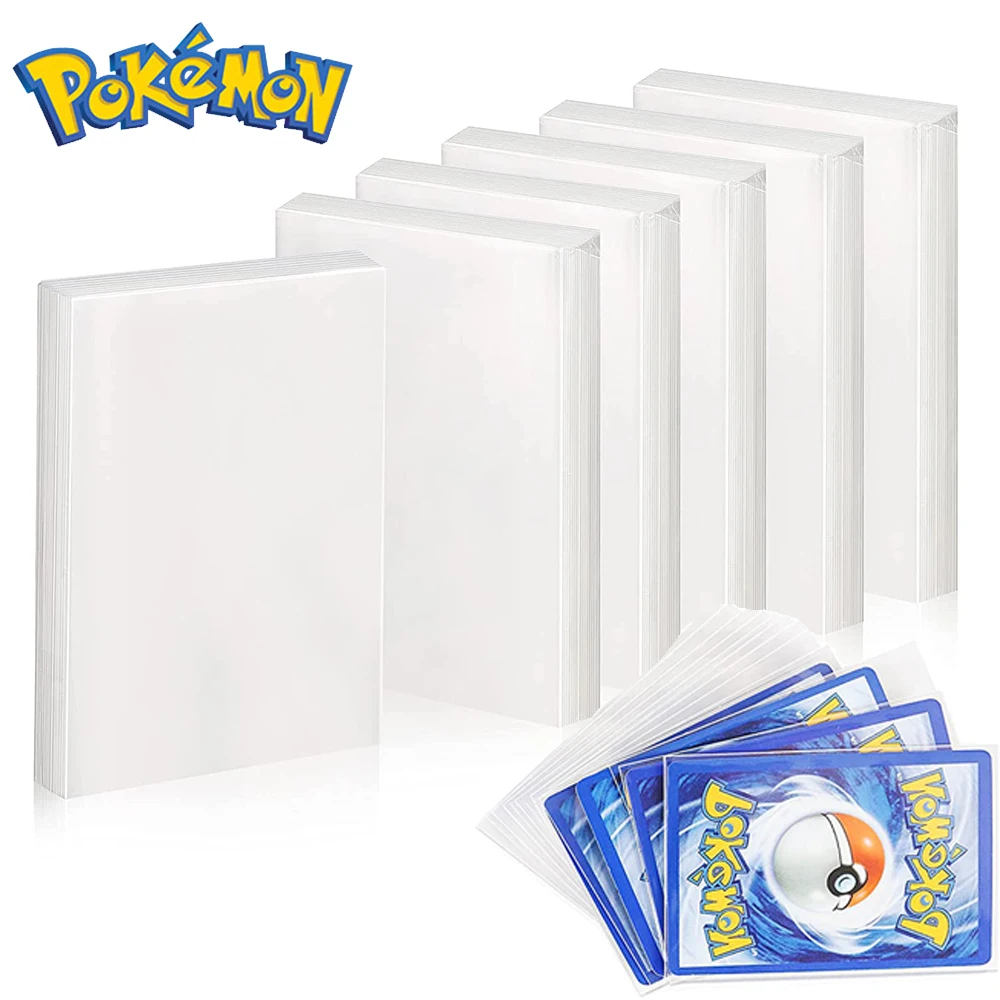 100Pcs Pokemon Maniche Per Carte Carte Protettive Trasparente Gioco Di Gioco Display Vmax Yugioh Cartella Porta Carte Di Credito Cartella Giocattolo P