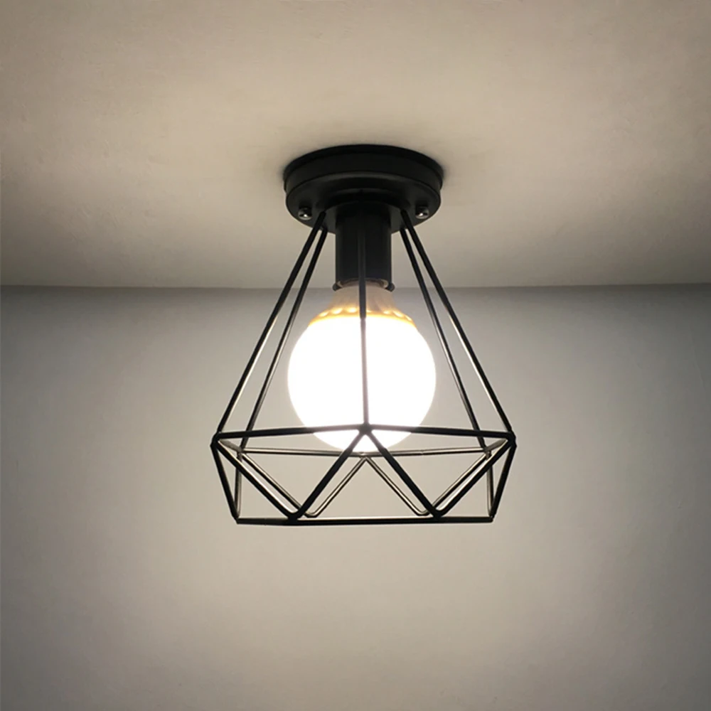 Vintage Ceiling Lamps Chande-lier 110 /220V Retro  Ceiling Light for Corridor Aisle Porch Balcony E27 Home Lights Cage Fixture