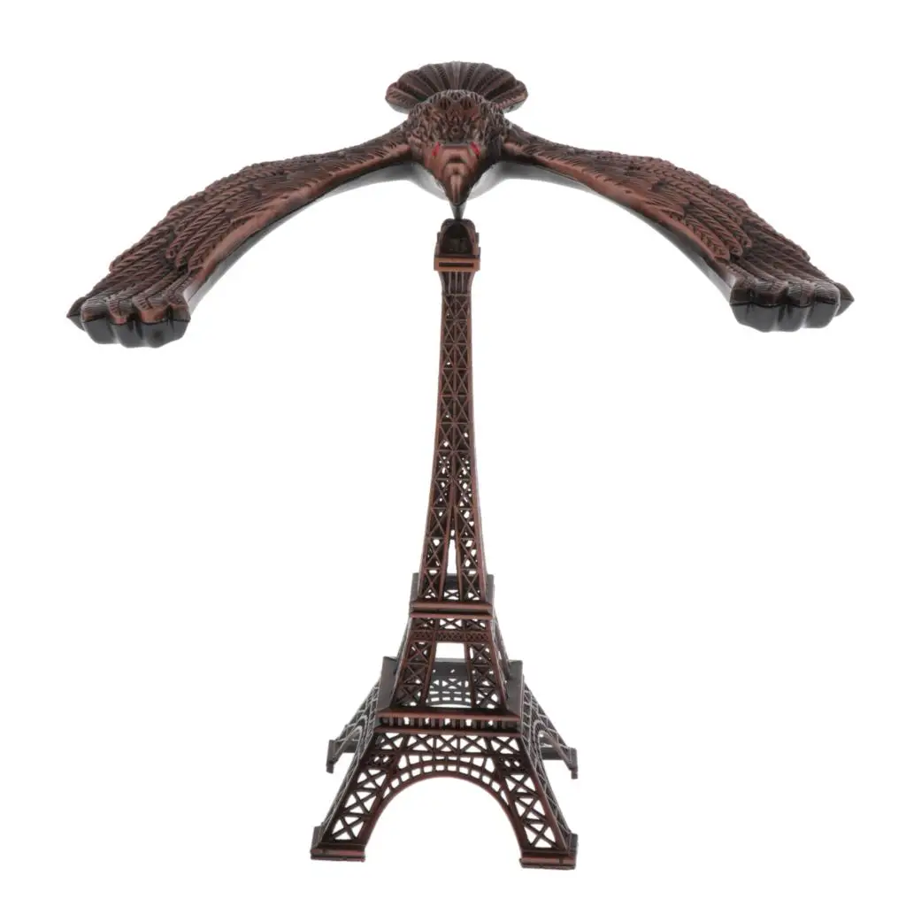 Creative Iron Tower Balance Eagle Statue Figurine Building Home Decoration Children Teens Toy DIY Crafts Ornament