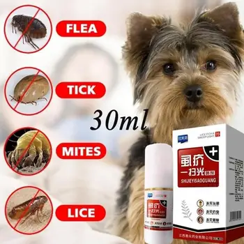 

Pet Cats Dogs Flea Killer Spray 30ml Puppy Tick Mite Mange Treatment Liquid New Tick Licking Light Spray 30ml Kill Lice Fleas