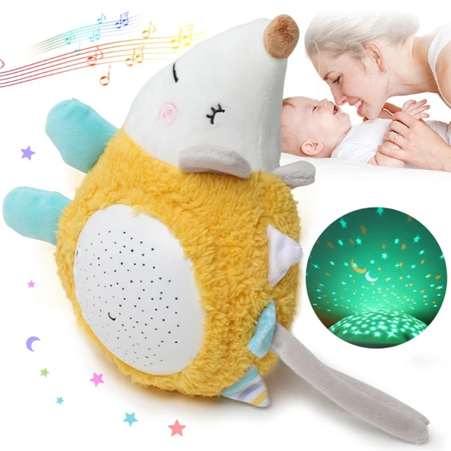 77HD 9In Electric Plush Doll Sleep Aid Toy Stuffed Animal Lovely Gift w/ Music 7 Lighting Mode Projection Baby Education Toy 5