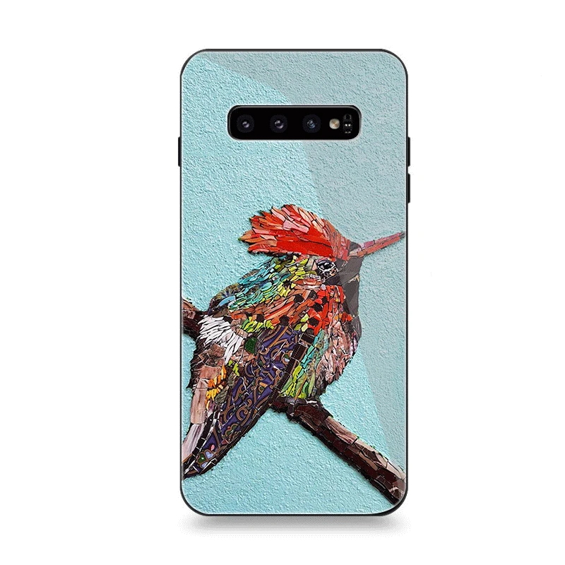 Мобильный чехол для телефона Стекло для samsung A10 A20 A30 A40 A50 A60 A70 S7 край S8 Plus Note 8 9 S10 крышка птица