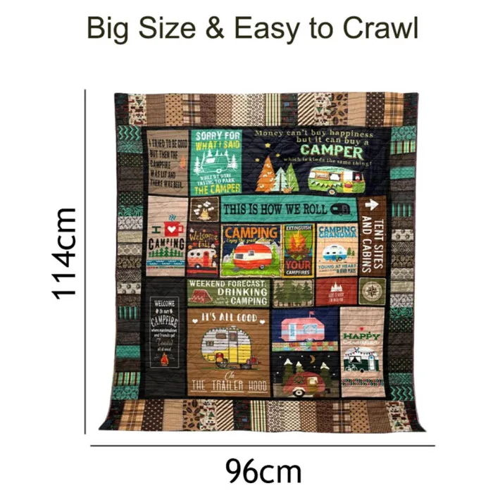 Hot Selling This Is How We Roll Camping Blanket Quilt Printed for Outdoor Traveling Picnics Beach
