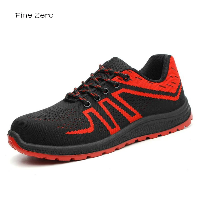 

2020 Unisex Autumn Air Mesh Breathable Steel Toe Cap Safety Shoes Men Outdoor Anti-slip Steel Puncture Proof Boots Work Shoes