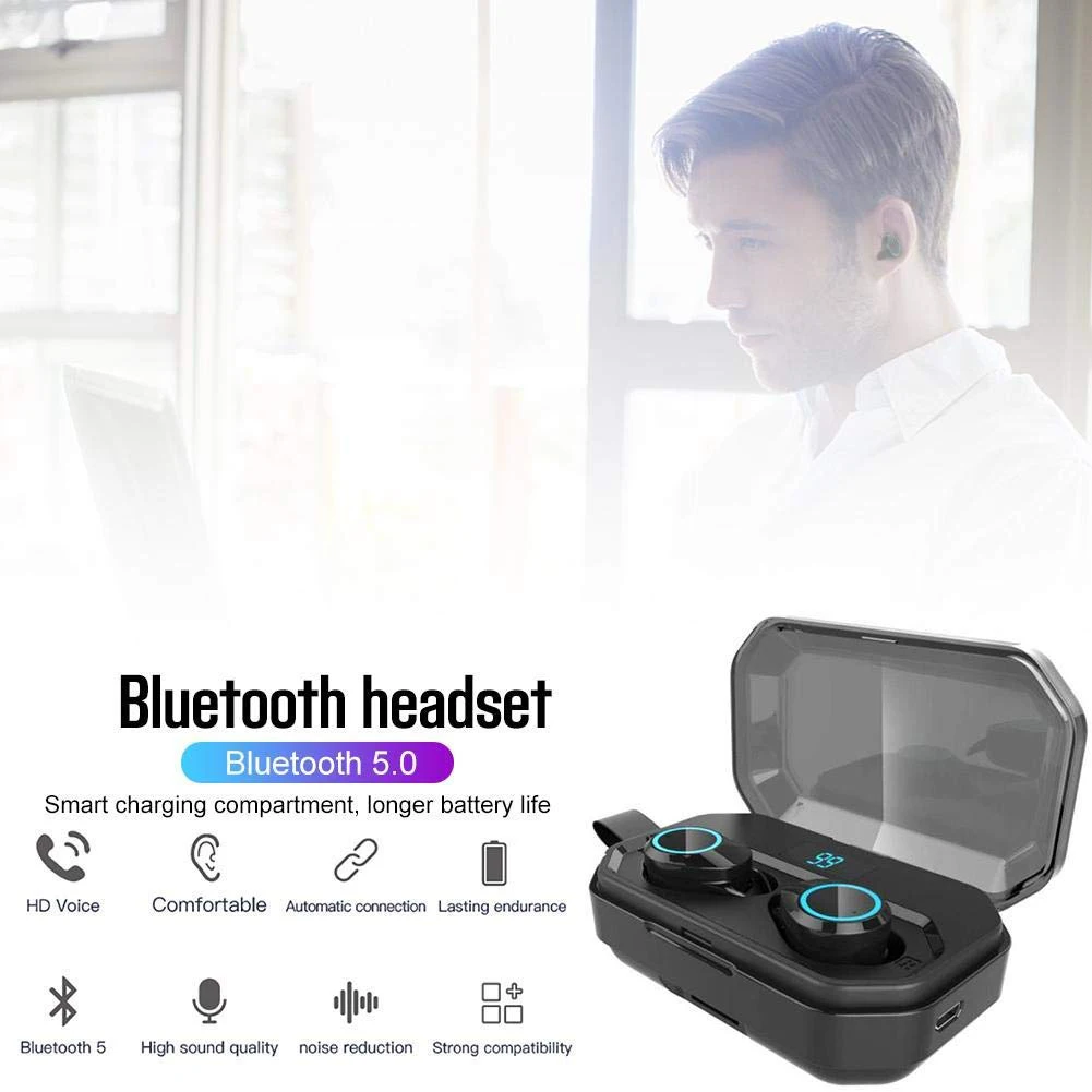 Olhveitra Bluetooth 5,0 TWS наушники беспроводные наушники для iPhone samsung водонепроницаемый светодиодный дисплей гарнитура с микрофоном