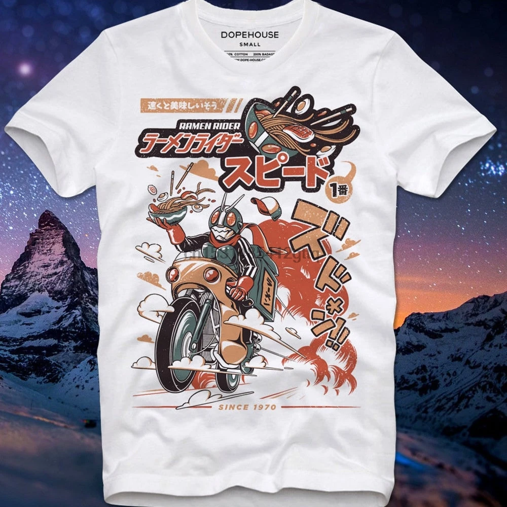 Футболка с принтом рамен Райдер Камен научная фантастика токатсу Япония