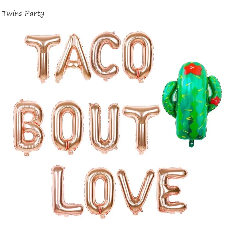 Twins 16 дюймовые розовые золотые воздушные шары Taco Cover Love праздничные украшения для
