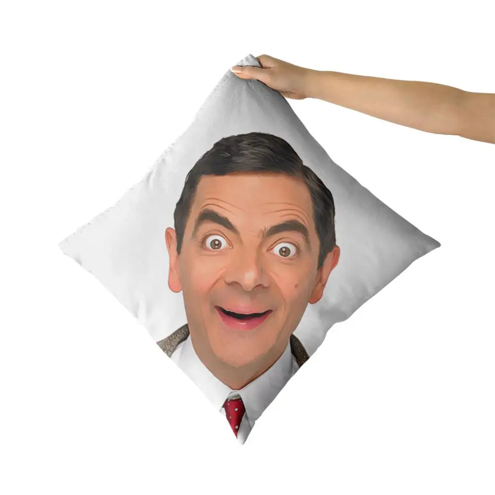 Мистер Бин rowan atkinson хлопок холст пользовательские подушки чехлы на заказ подушка, подушка чехлы персонализированные подарки