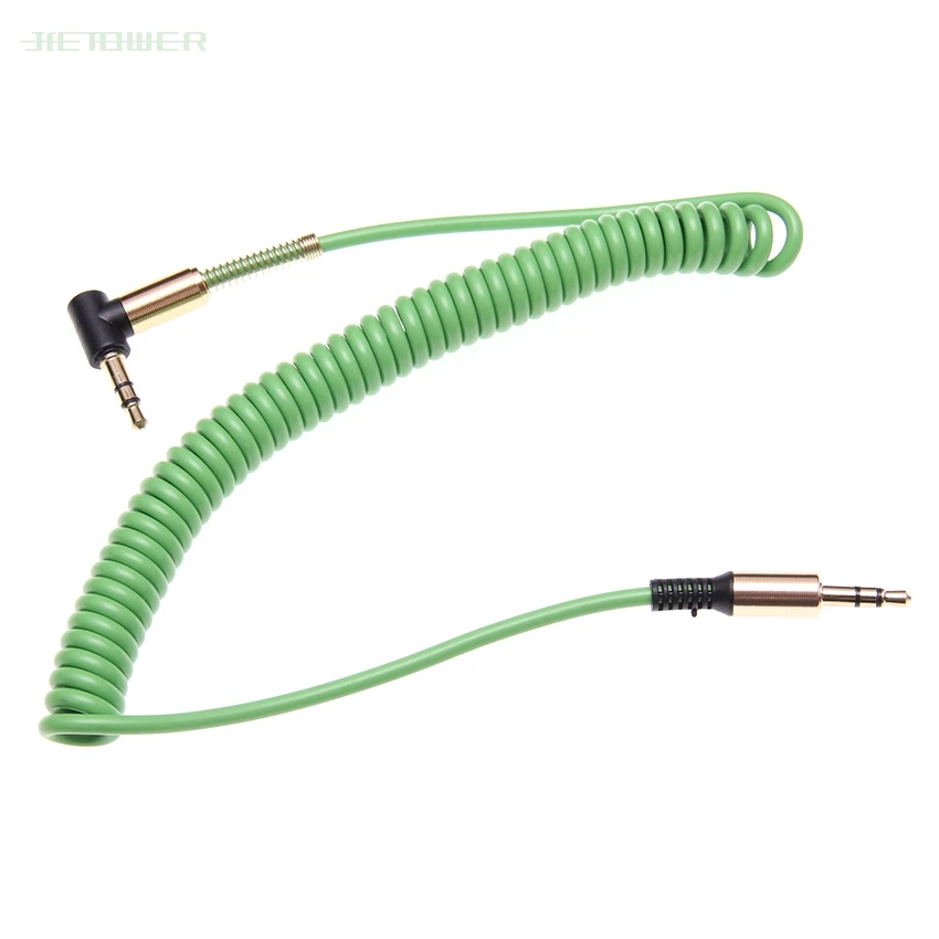 3 5 Jack AUX Audio Cable 3 5MM Male To Male Cable for Phone Car Speaker MP4 Headphone 2M Jack 3 5 Spring Audio Cables 100pcs