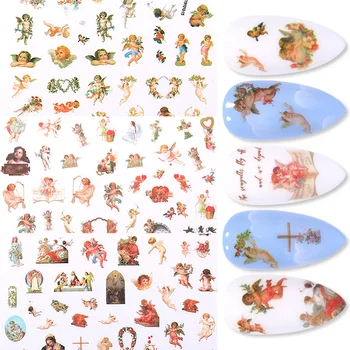 

1 Pcs 3D Angel Pattern Nail Sticker Angel Flower Pattern Nail Art Transfer Sticker Decoration In Spring And Summer