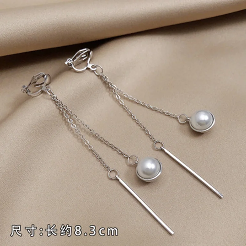 Acrylic Clip on Earrings No Pierced Ear Clip For Women Geometric Long Korean Earrings Female Jewelry ear clip earrings,clip earrings