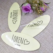 3000 шт Пользовательский логотип 3,5*9 см прозрачная наклейка этикетка односторонняя черная печать прозрачная этикетка Пользовательский логотип