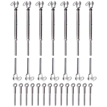 7 шт. в упаковке) Регулируемый набор тросов из нержавеющей стали T316 для 1/8 дюймовых деревянных постов, поворотная стяжка, винт для дерева St