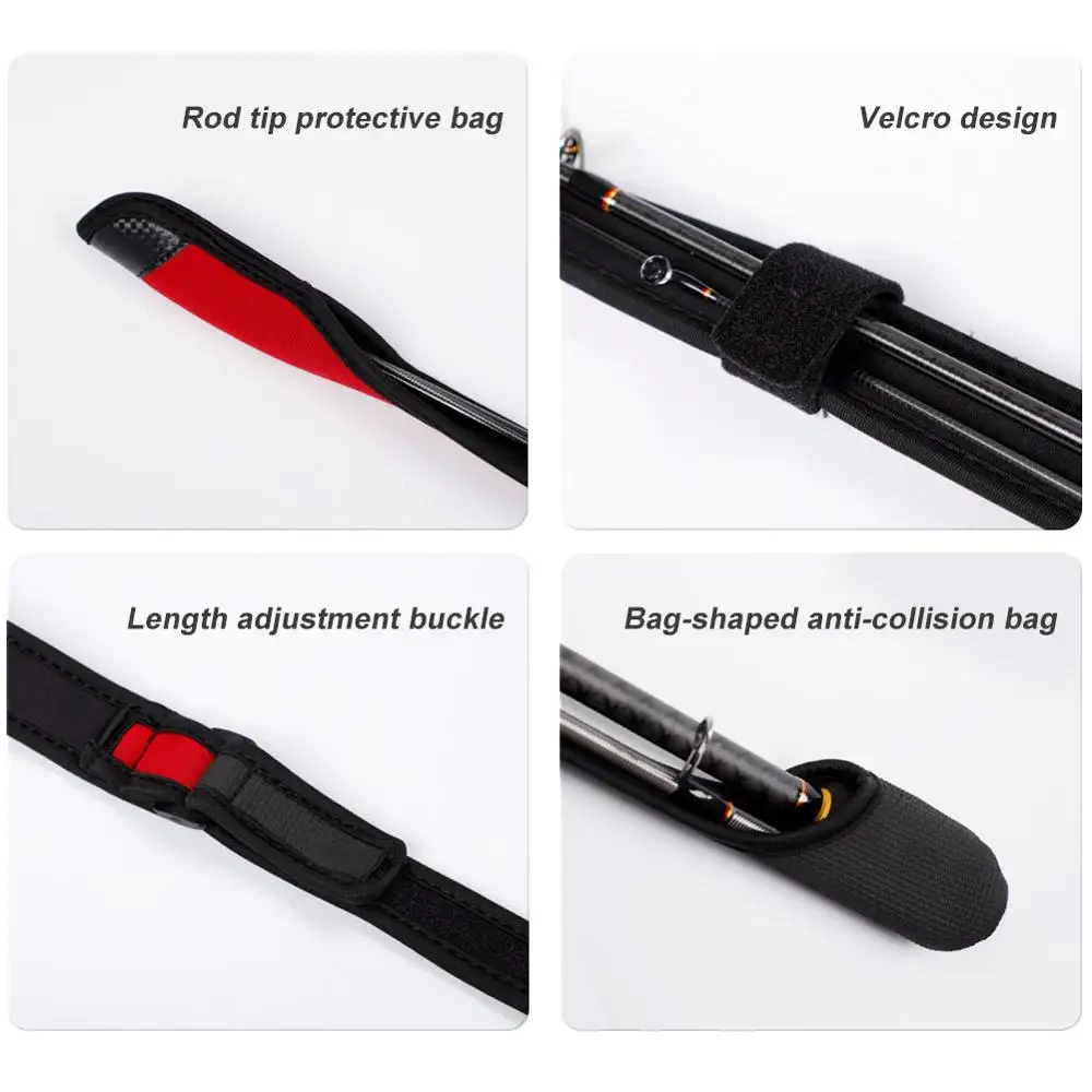 Fishing Rod Protector Fishing Rod Protective Sleeve Spinning Casting Rods Holder Adjustable Length Rope Strap