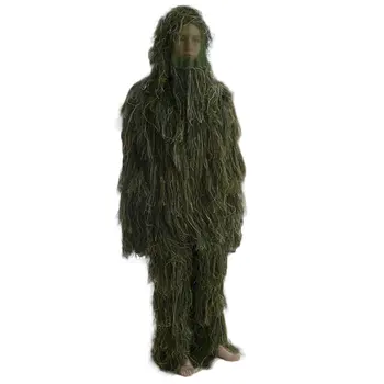 

Durable Outdoor Woodland Sniper Ghillie Suit Kit Cloak Military 3D Leaf Camouflage Camo Jungle Hunting Birding New