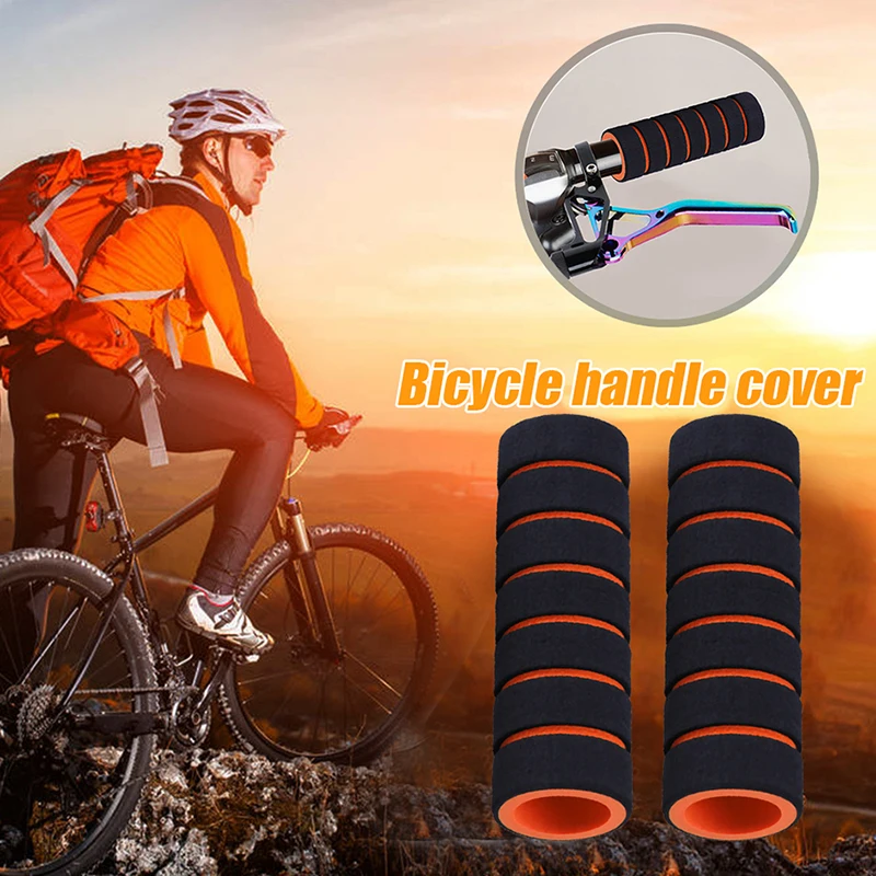 1 Pair Bicycle Handlebar Grips Cover Sponge Foam Bamboo Joint MTB Grips Non-Slip Damping Motorcycle Racing Trek Bike Parts