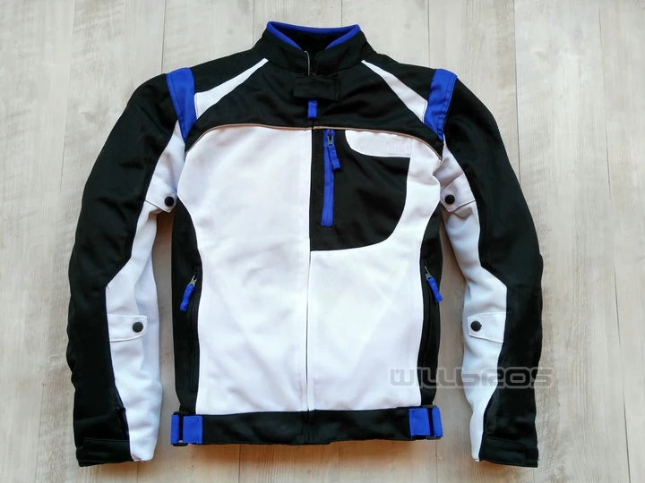 Новые мотогонок езда текстильные куртки в сеточку для Yamaha мотокросс горный велосипед куртка с протектором - Цвет: Синий