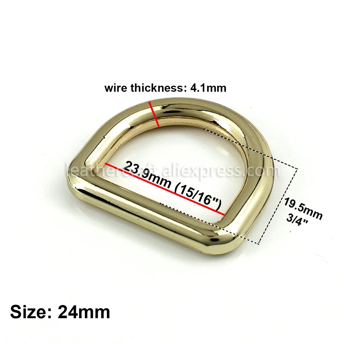 Solid Brass D-Ring for Leather Goods, Handbags, Dog Collars, Accessories & More | | (2011-1E-EDDOEB-LL)
