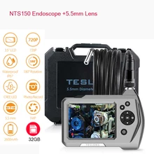 NTS150 5,5 мм эндоскоп камера со змеиной трубкой 1 м 3M 32 Гб DVR вращающаяся камера для осмотра с зумом 3," ЖК-монитор HD эндоскоп 6 светодиодов IP67