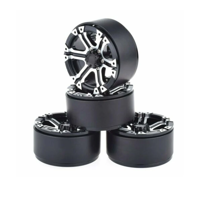 

1/10 RC Tire Remote Control Car 1/10 Alloy Metal Wheel 1.9 Inch Car Model Accessories for BEADLOCK Truck Track 4PCS Track Tires