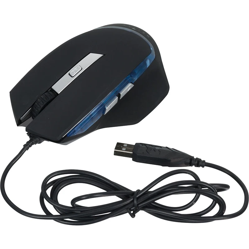 Мышь Oklick 715G черный оптическая(1600dpi) USB игровая(6but