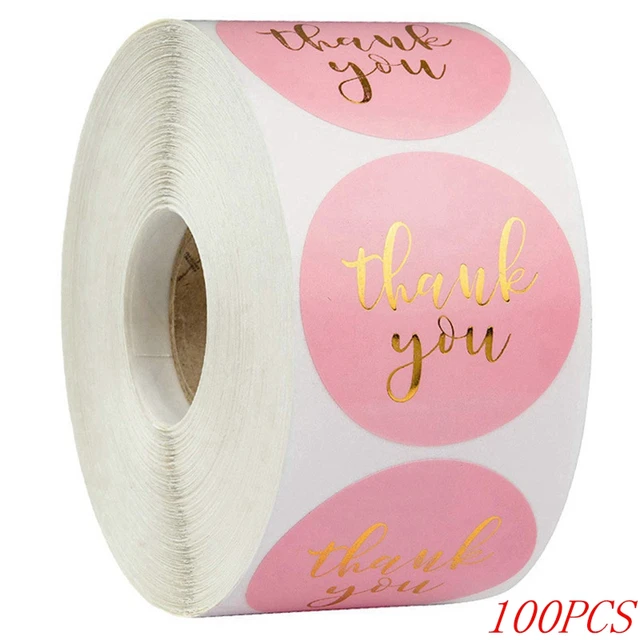 50-500pcs 1inch Blue Thank You Stickers For Envelope Sealing Labels Stationery Supplies Handmade Wedding Gift Decoration Sticker H0117-100pcs