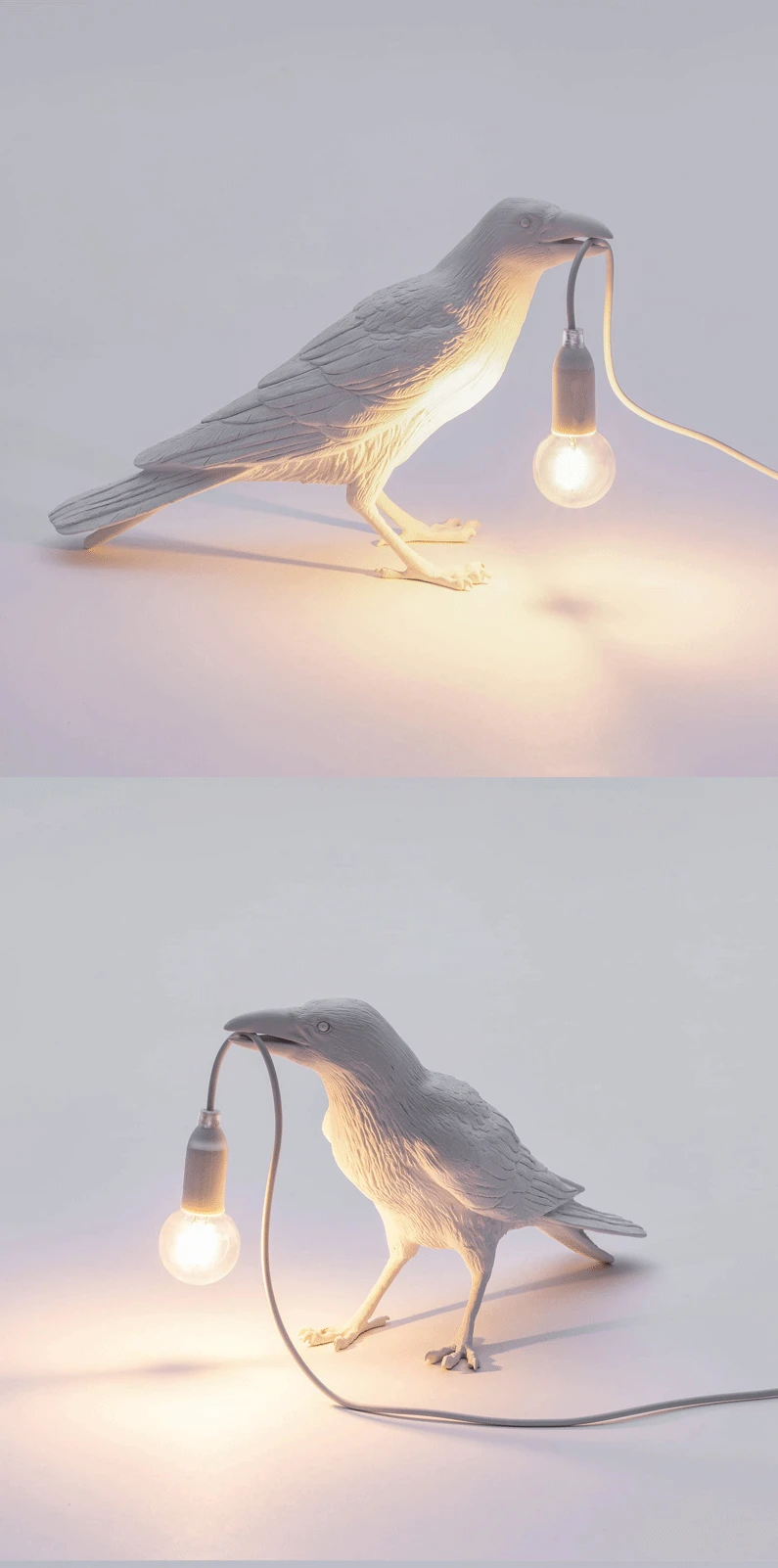 Современная смоляная птичья лампа, светодиодные настольные лампы, арт-деко, лампа для спальни, креативный Настольный светильник, Рождественское украшение, светильник E14