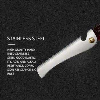 

Stainless Steel Round Comb Teeth Beard Comb Folding Pocket Mustache Shaping Comb Men Folding Pocket Comb Knife Shape PP Teeth