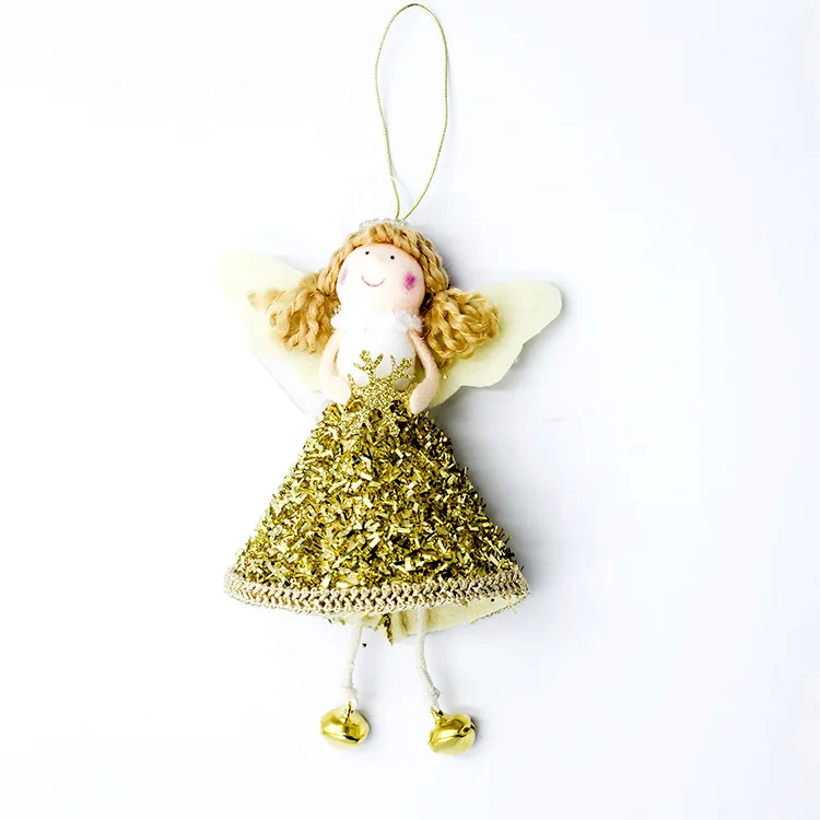 Новые рождественские украшения милый Золотой Ангел девочка подвесная Елочная игрушка украшения куклы рождественские украшения для дома - Цвет: C