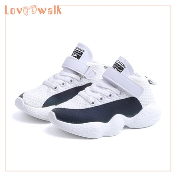 

Kids Autumn Sneakers 2019 High Top Shoes For Girls Patchwork Teen Sport Boy Shoes Lightweight Knitted Mesh Tennis Shoes