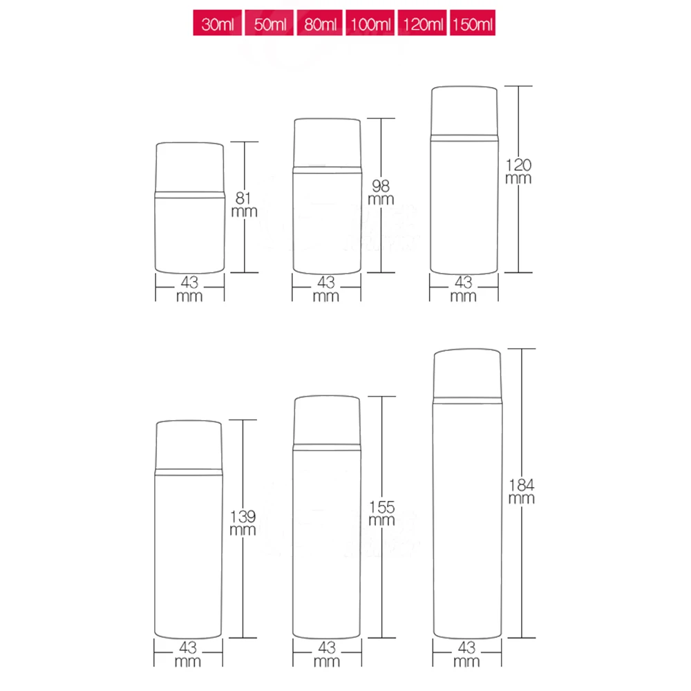 20Pcs 빈 플라스틱 화장품 병 여행 액체 병 에어리스 펌프 진공 세면 용품 용기 50ml 80ml 100ml 120ml 150ml