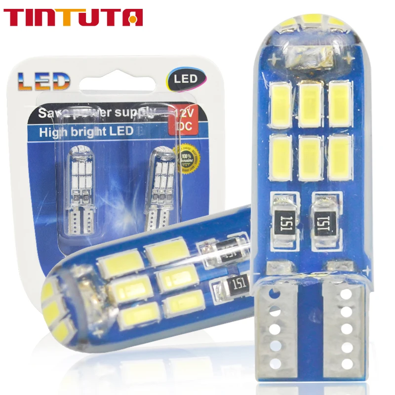 

1PC T10 Strobe LED W5W T10 LED Flash LED 194 168 W5W Silica gel 15SMD Led Parking Bulb Auto Wedge Clearance LampCANBUS Silic