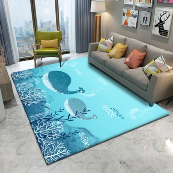 

Dropshipping 2020Top BrandFashion Children Flannel Carpet Baby Rectangular Carpet Play Children's Carpet Dolphin Mat Baby Ocean