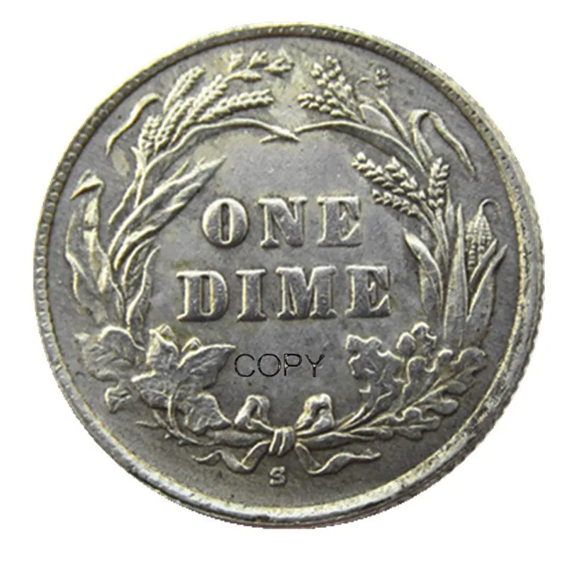 US Barber Dime 1915 P/S посеребренные копии монет - Цвет: S