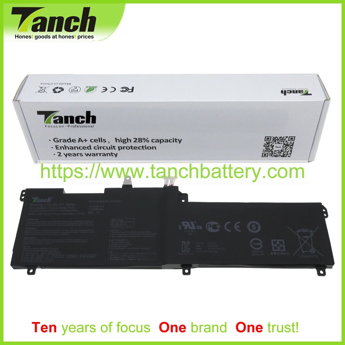 

Аккумуляторная батарея Tanch для ноутбука ASUS C41N1541 0B200-02070300 BATTGL702 0B200-02070400 B07L6GL8KL GL702ZC GL702 15,2 V 4cell