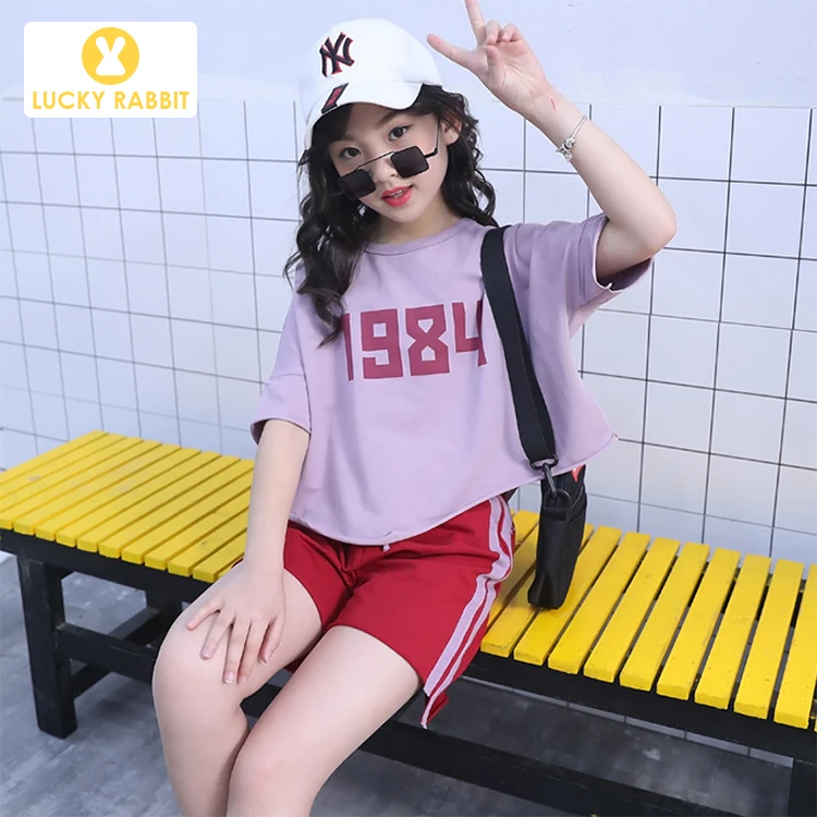 Casual Summer T-shirt And Pants Children'S Kids Girls Boutique Clothing Cute Summer Outfits Sets For Kids Teen Girls