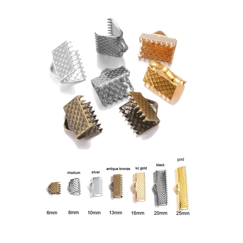 Liquidación 50 unids/lote cubierta cierres Cable final tapas cinta cuerda de cuero Clip collar pulsera conector para suministros de fabricación de la joyería 9YaLQkQYGwj