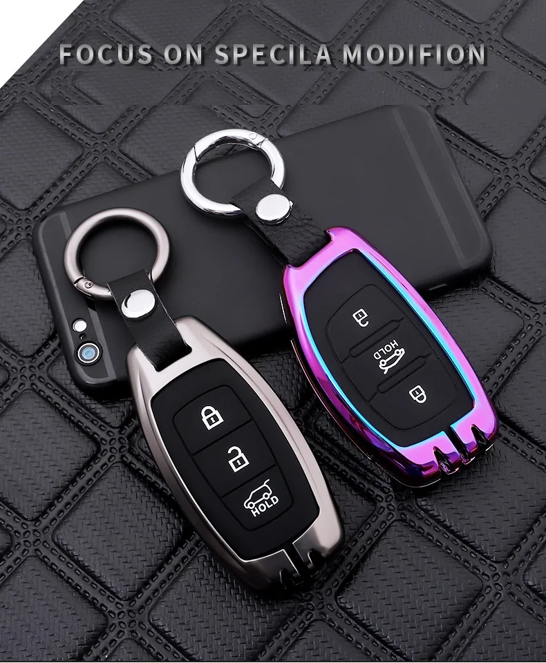 Цинковый сплав+ силиконовый чехол для ключей от машины крышка для hyundai i30 Ix35 KONA Encino Solaris Azera грандиозный Ig Accent Santa Fe