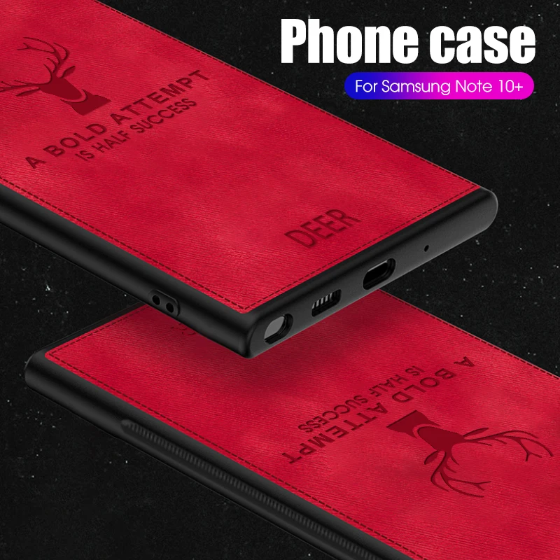 Тканевый текстурный чехол для samsung Galaxy Note 10 Pro Plus Note 10 узорчатые телефонные чехлы с оленями мягкая силиконовая рамка тканевая задняя крышка