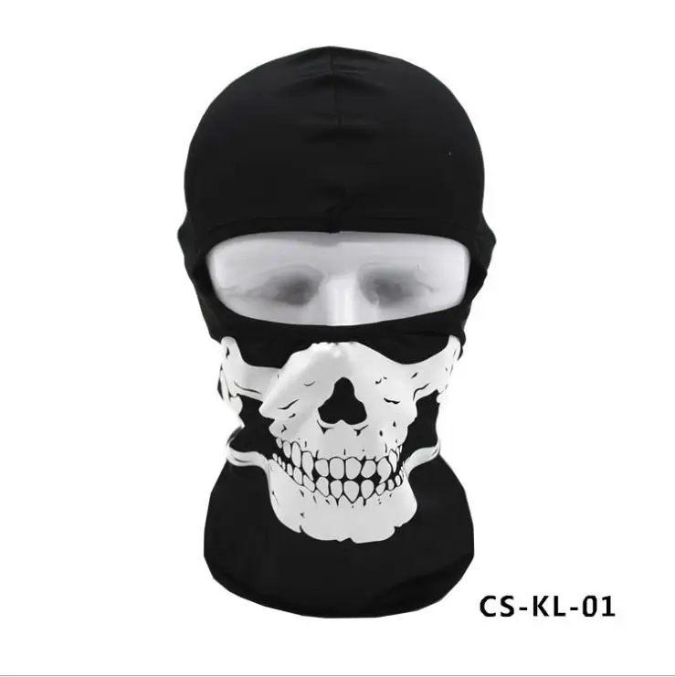100 шт мотоциклетная маска CS Ghost Skull Hood, маска для лица, лыжный спортивный шлем, снуд, Байкерская мотоциклетная маска для лица, головной убор для шеи