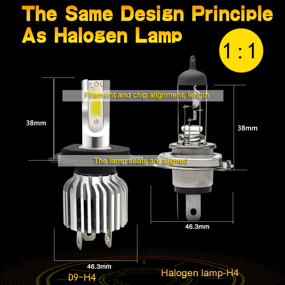 CNSUNNYLIGHT 2 шт. H4 9003 HB2 Hi/Lo Bi луч светодиодный фары 72 Вт 8000 лм/Пара Автомобильные фары 6000 К Белый Заменить автомобильные лампы