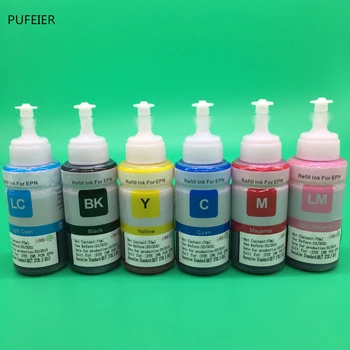 

6 Bottles x 70ml T6741 T6731-T6736 Refill Water Dye Based Ink Kit For Epson L800 L801 L810 L850 L860 L1800 BK C M Y LM LC