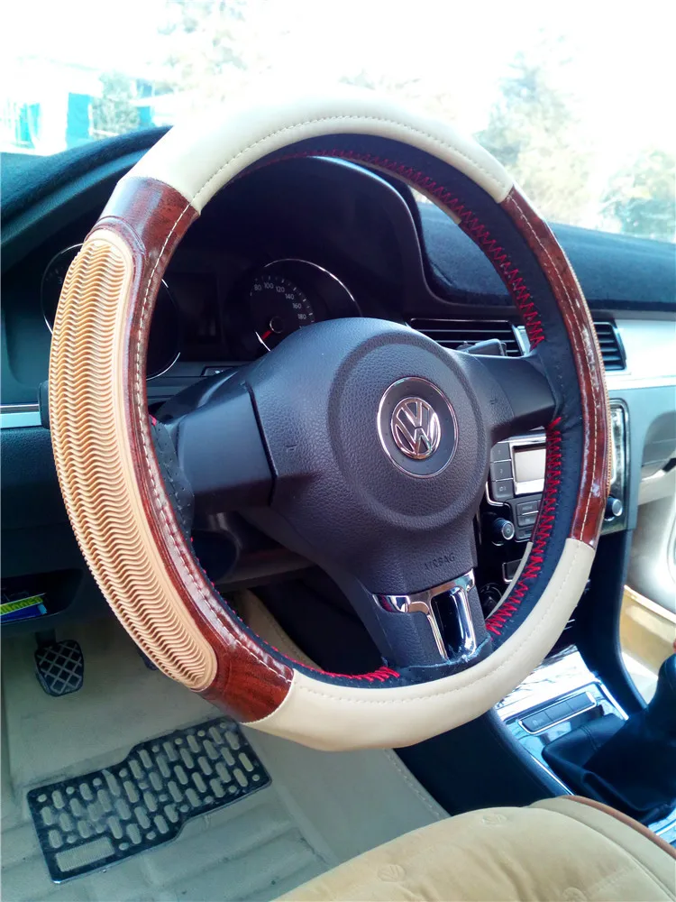 Car Grip Cover Driver Leather Steering Wheel Cover Car Beauty Shop Supplies Car Steering Wheel Cover Genuine Leather