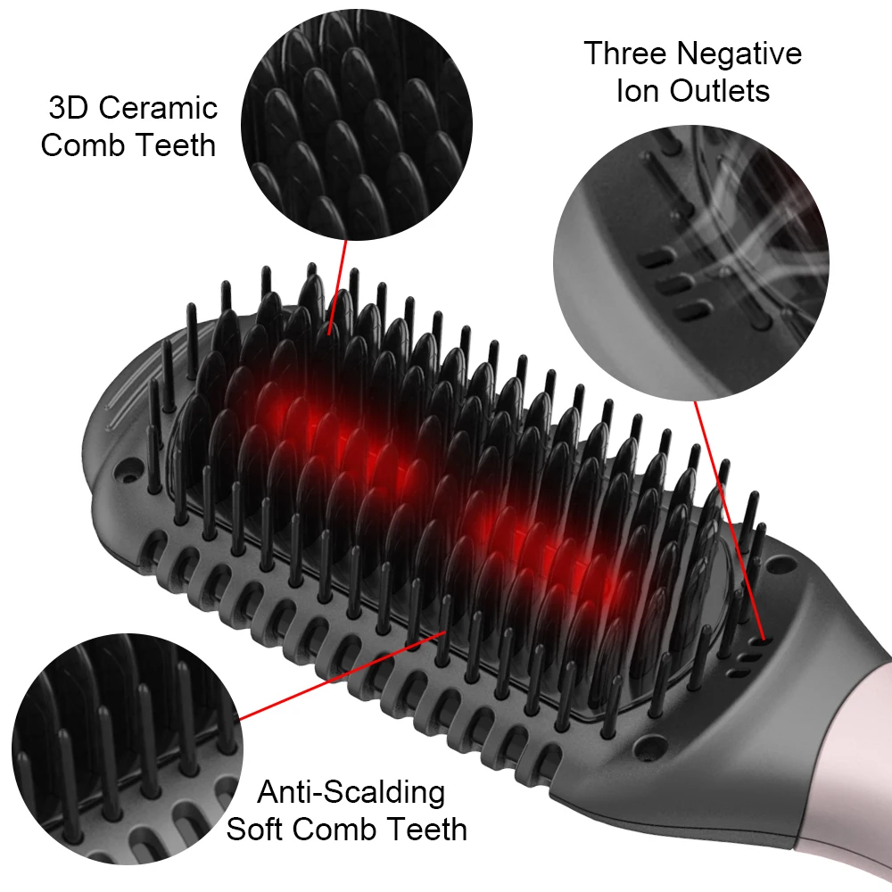 ANLAN выпрямитель для волос, щетка, инфракрасный выпрямитель для волос, утюги для отрицательных ионных волос, выпрямитель для волос, гребень для ухода за волосами, инструмент для укладки, гребень