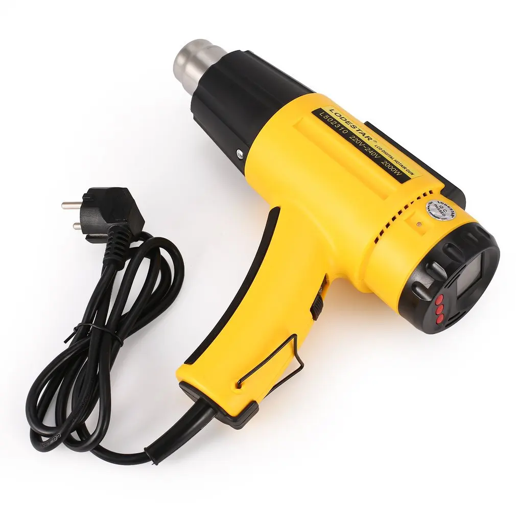 L502310 2000W LCD Digital Electric Hot Air Heat Gun Temperature Fan Adjustable Shrink Wrap Paint Stripper DIY Tool + Nozzle L502310 2000W LCD Digital Electric Hot Air Heat Gun Temperature Fan Adjustable Shrink Wrap Paint Stripper DIY Tool + Nozzle