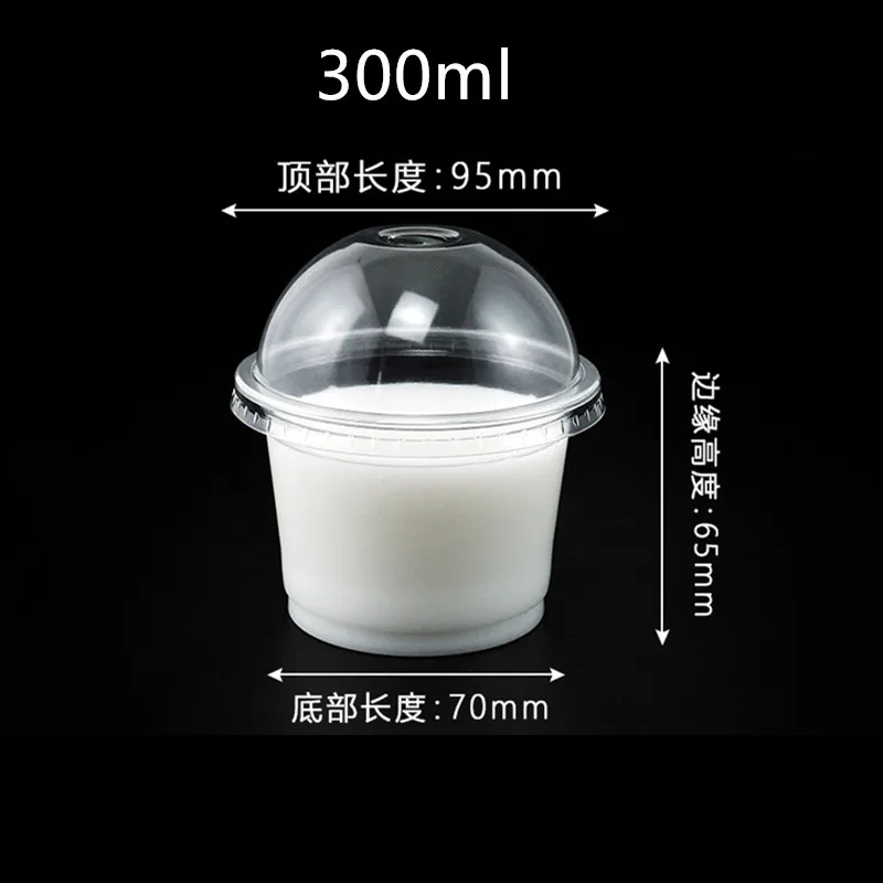 100 шт 250 мл 300 мл одноразовая Желейная чашка для йогурта 120 мл 150 мл 200 мл круглые прозрачные десертные пластиковые чашки с крышками - Цвет: cup and lid5