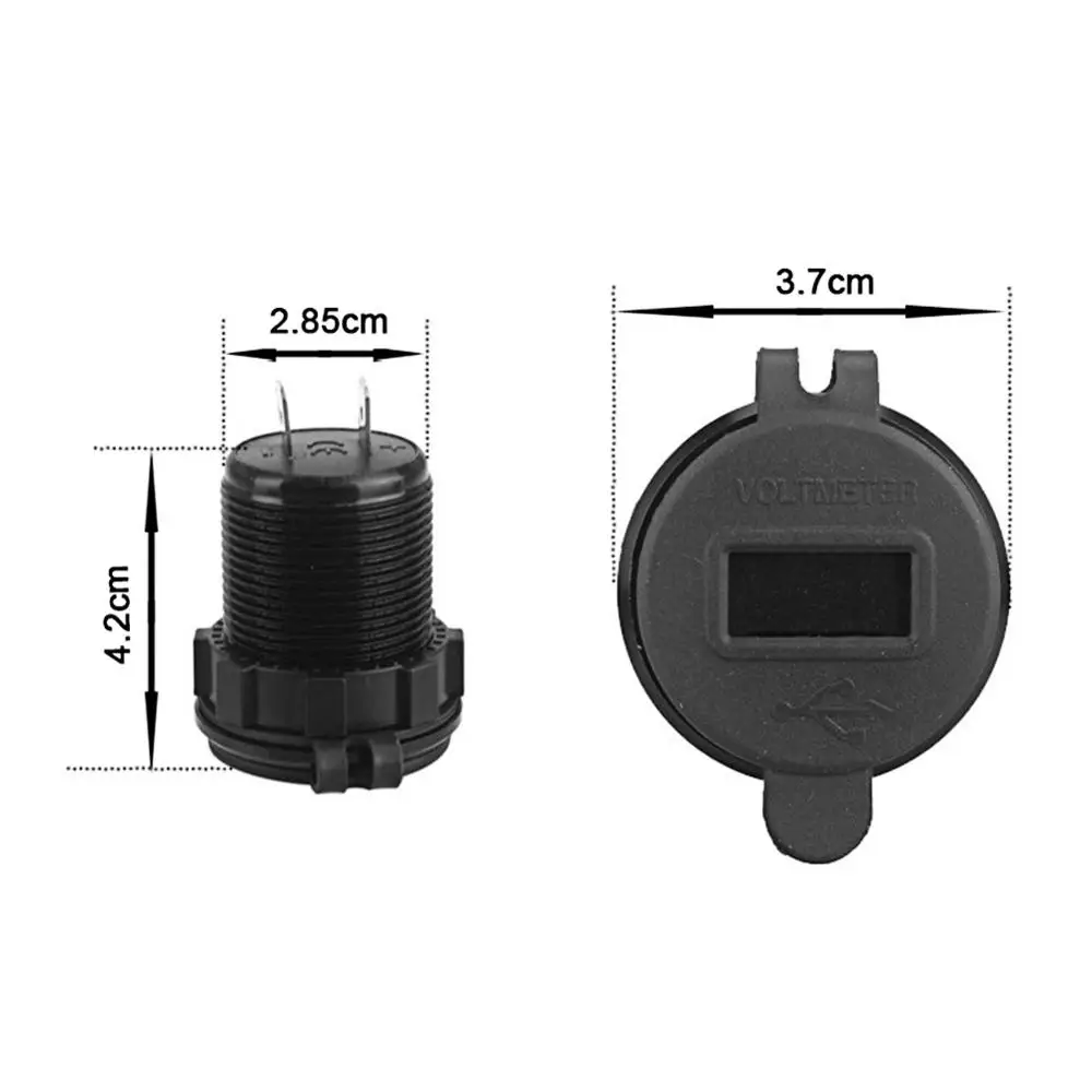 12V/24V Quick Charge 3.0 Dual USB Charger Socket Waterproof Aluminum Power Outlet Fast Charge with LED Voltmeter for Car Boat