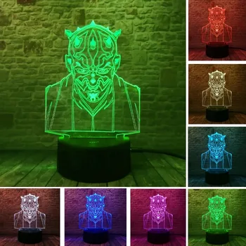 

Disney Star Wars 3D LED Night Light Darth Maul 7 Color Changing Lamp Room Decoration Action Figure Toy For Christmas Gift