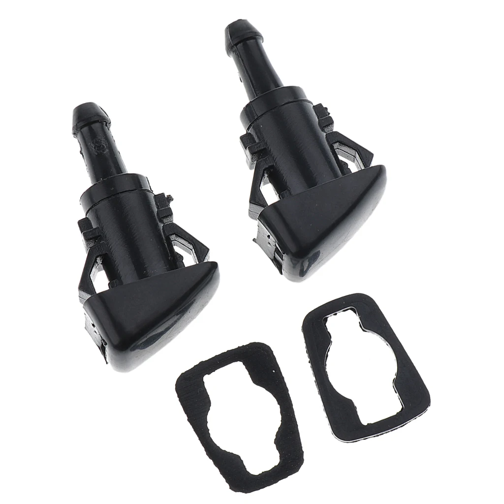 2 Pieces Black Wiper Water Spray Jet Washer Nozzle for Chrysler 300C